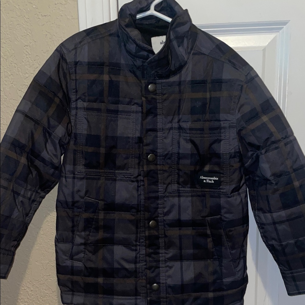 Abercrombie & Fitch Boy’s Navy Plaid Puffer Jacket